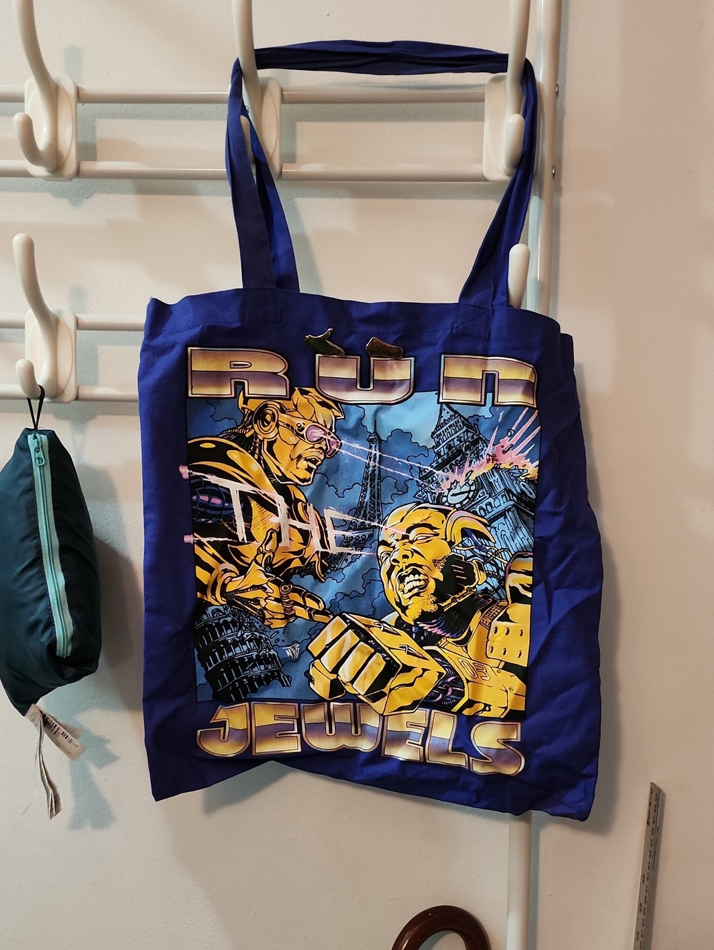 RSD Exclusive Run The Jewels Graphic Blue Tote Bag with Pins